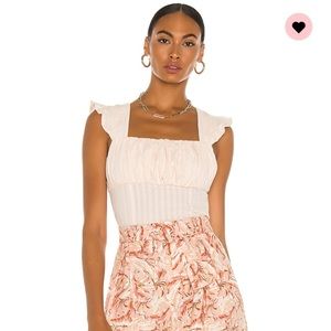 Revolve minkpink Kelsey textured light pink top
